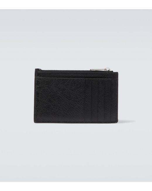 Balenciaga Black Leather Card Holder for men