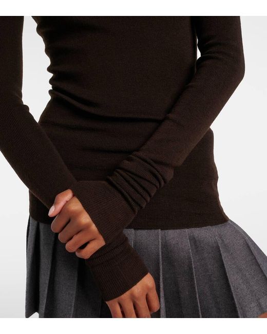 Frankie Shop Black Utica Thin Wool And Silk Turtleneck Sweater