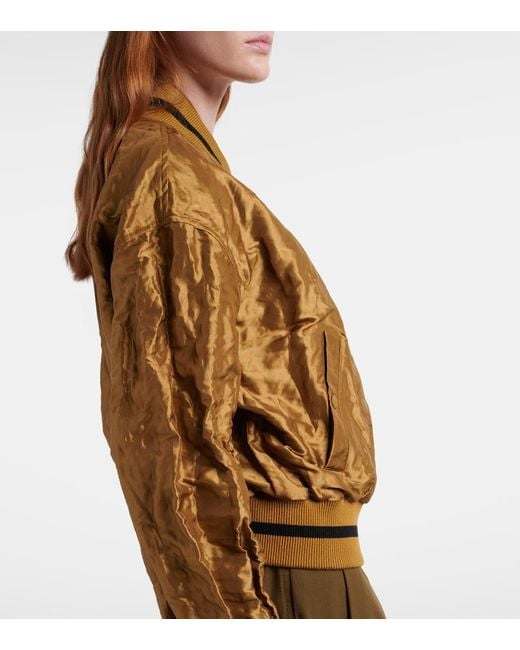 Loewe Brown Taffeta Bomber Jacket