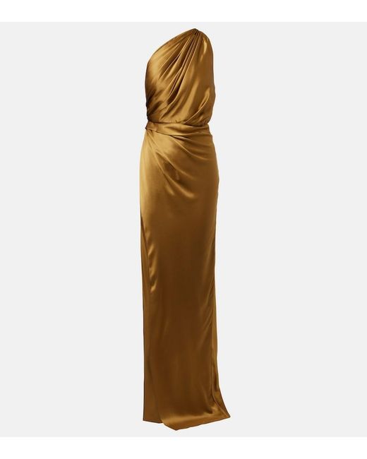 The Sei Metallic Draped Silk Satin Gown