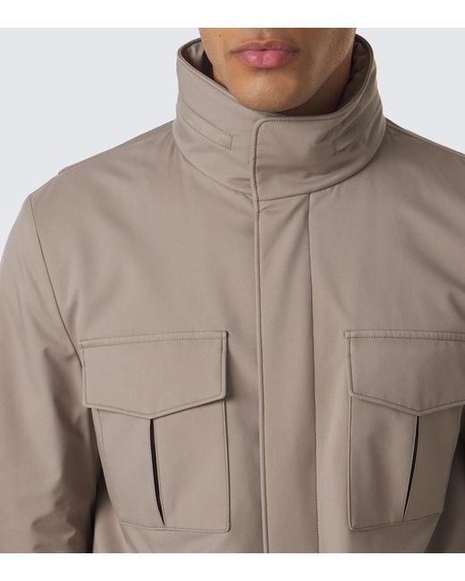 Agnona Brown Technical Field Jacket for men