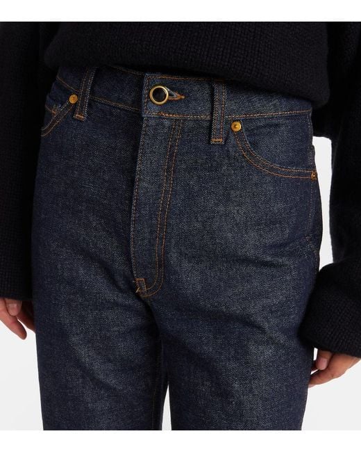 Khaite Blue Danielle High-Rise Straight Jeans