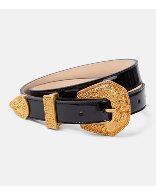 Balmain Black Patent Leather Belt