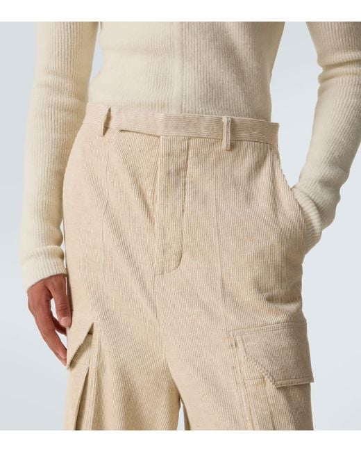 Pantalones Cargo Firebanks De Algodon Y Lino Rick Owens de hombre de color Natural