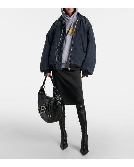 Balenciaga Blue Bomberjacke Aus Baumwolle