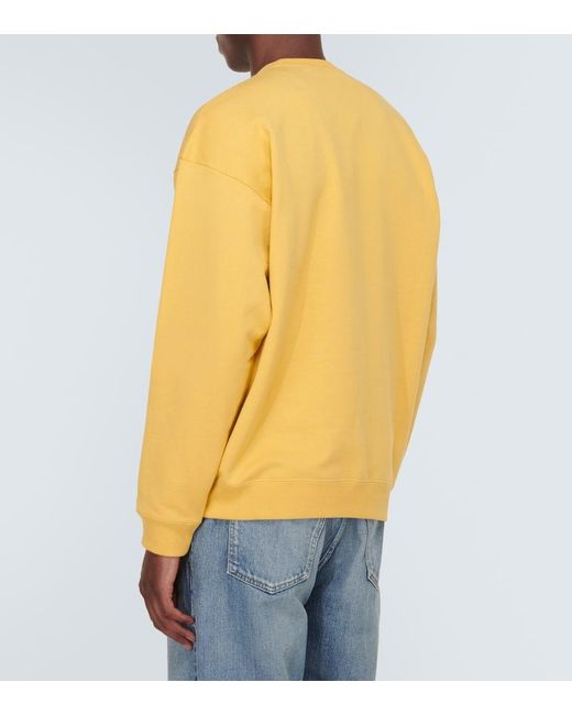 Sudadera de jersey de algodon con logo Saint Laurent de hombre de color Yellow