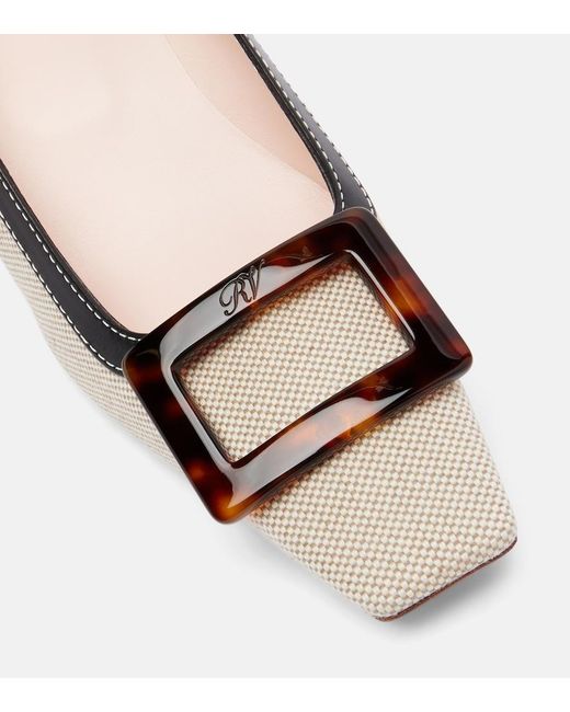 Roger Vivier Brown Belle Vivier 45 Canvas Pumps