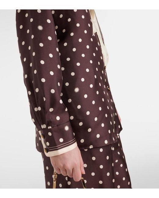 Zimmermann Brown Polka-Dot Silk Shirt