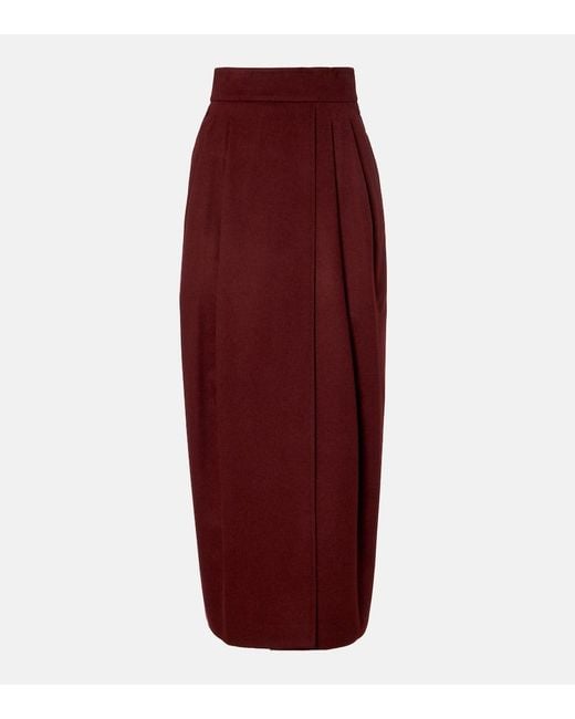 Max Mara Red Bleistiftrock Zattera Aus Wolle