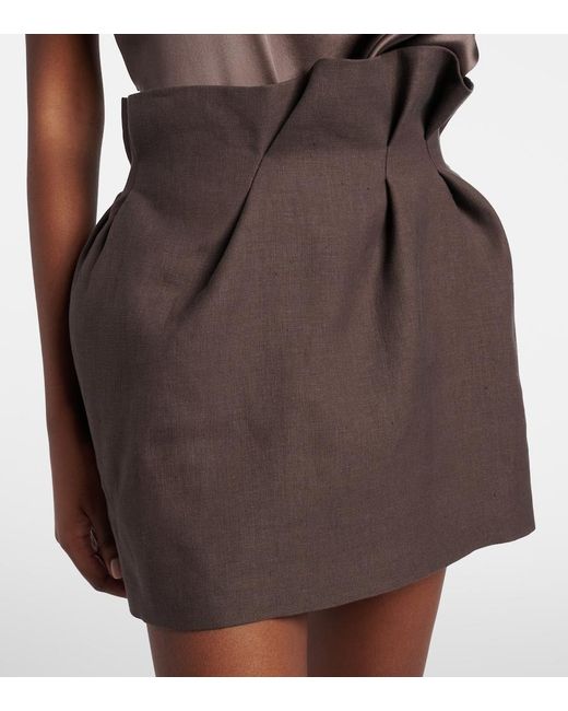 Magda Butrym Brown Linen Miniskirt