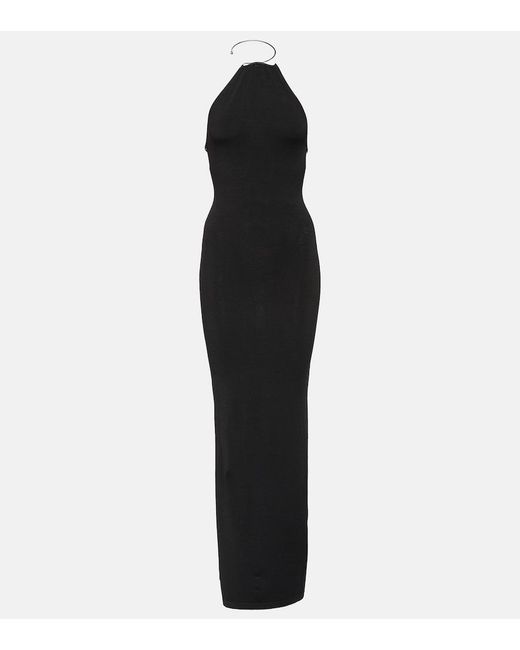 AYA MUSE Black Clava Halterneck Floor-length Dress