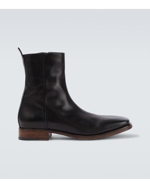 Acne Black Bebe Leather Ankle Boots for men