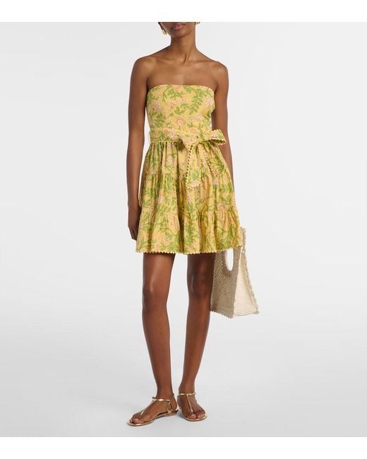 Poupette Yellow Christine Cotton Bandeau Minidress