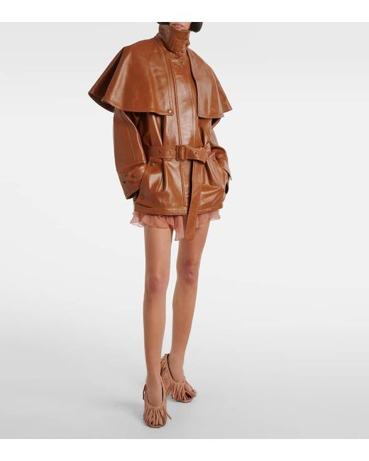 Trench-Coat En Cuir Chloé en coloris Brown
