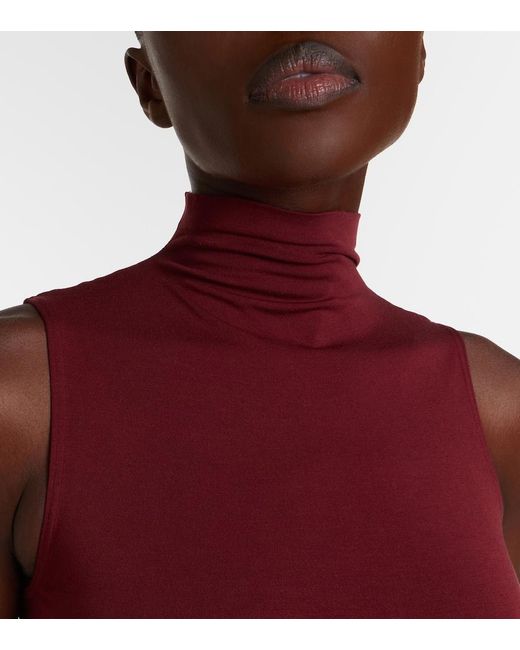 Wolford Red Turtleneck Bodysuit
