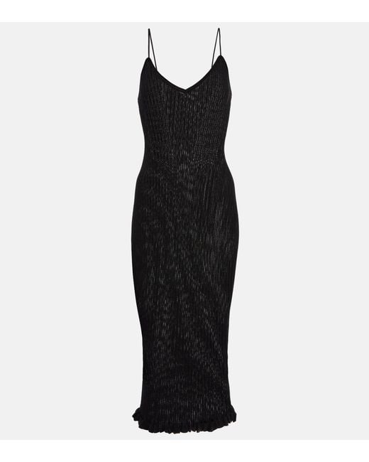 Khaite Nolita Ribbed-knit Midi Dress in Black | Lyst