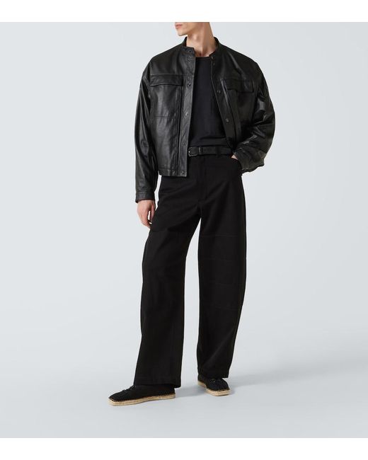 Lemaire Black Linoleum Canvas Espadrilles for men