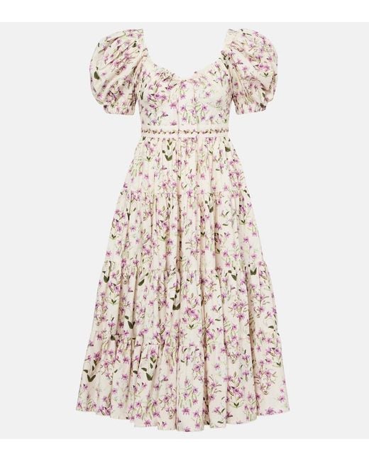 Agua Bendita Natural Palmera Tiered Cotton Maxi Dress