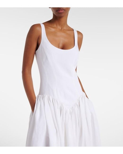 Gabriela Hearst White Naia Linen Midi Dress