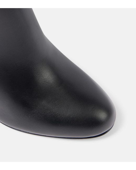 Christian Louboutin Black Loo 85 Leather Knee-High Boots