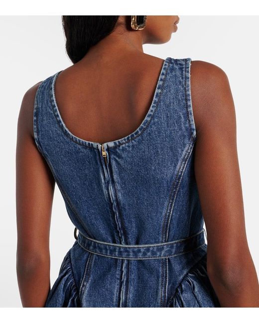 Self-Portrait Blue Belted Denim Minidress