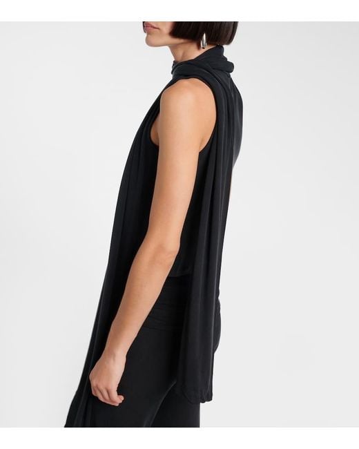 AYA MUSE Black Draped Top