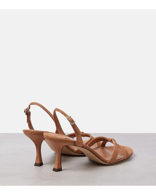 Jimmy Choo Brown Sandalen Elsy 70 Aus Veloursleder