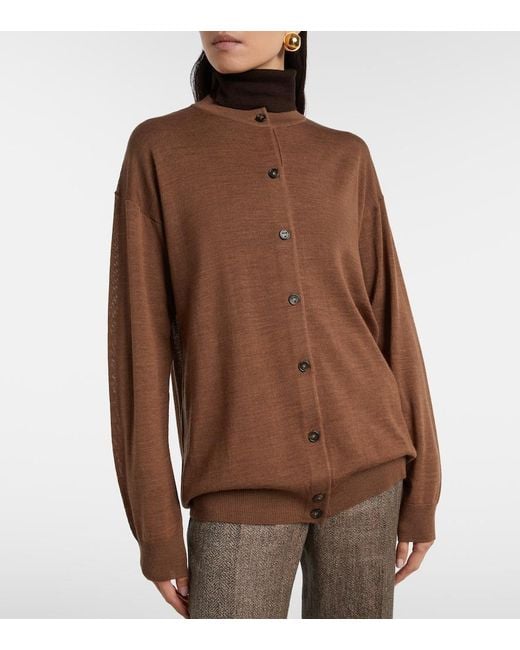 Tod's Brown Virgin Wool Cardigan