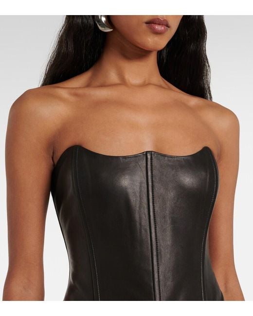 The Sei Black Leather Bustier