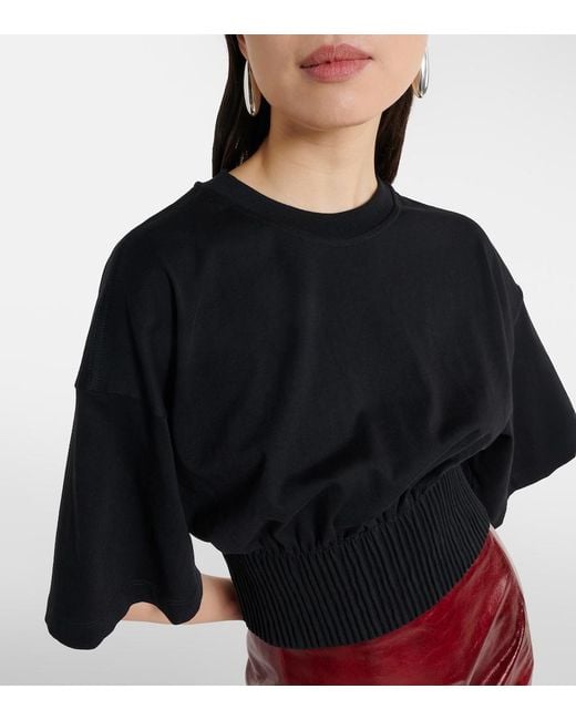 Sportmax Black Fosco Cotton Jersey Top