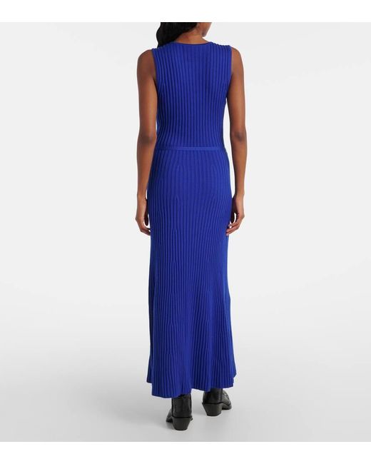 Gabriela Hearst Blue Meier Wool And Cashmere Midi Dress