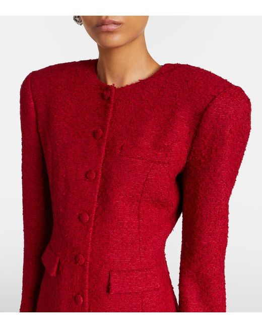 Magda Butrym Red Boucle Minidress