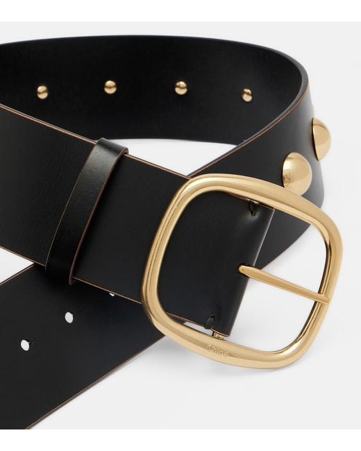 Chloé Black Midnight Studded Leather Belt