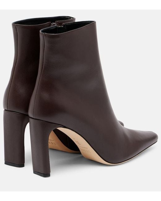 Staud Brown Wally 90 Leather Ankle Boots