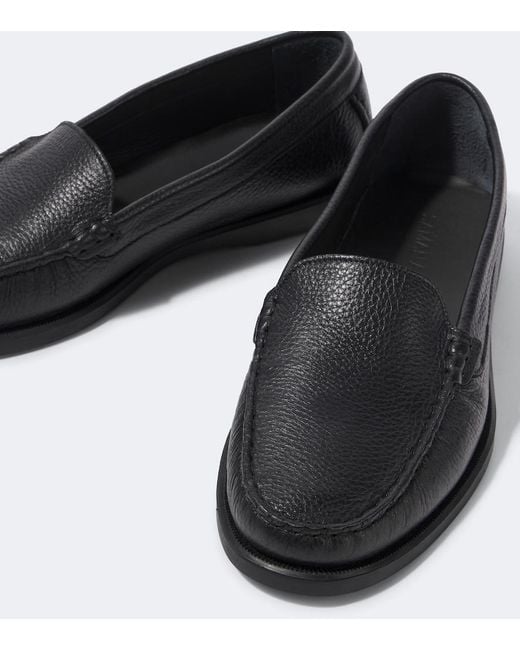Saman Amel Black City Leather Loafers for men
