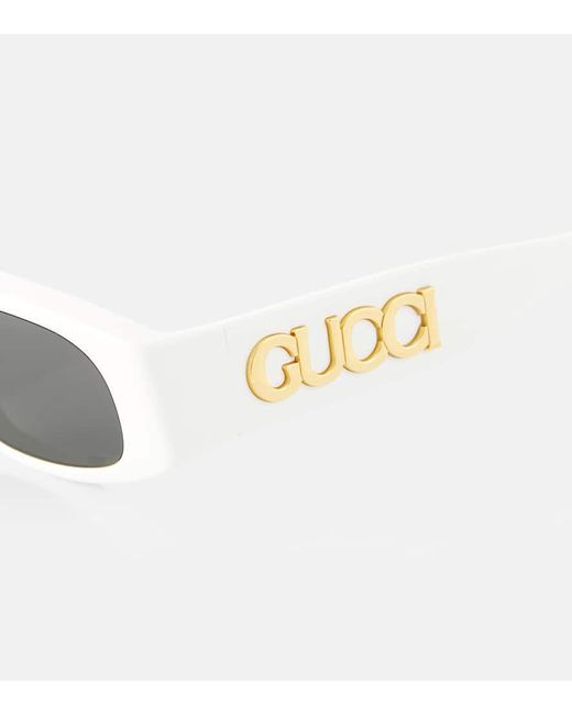 Gucci Gray Eckige Sonnenbrille Runway