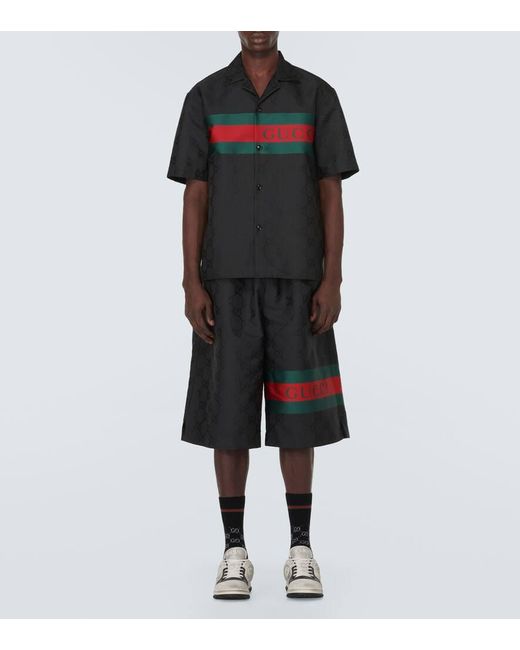 Shorts en jacquard con GG Gucci de hombre de color Black
