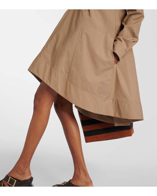 Vestido camisero de algodon Loewe de color Brown