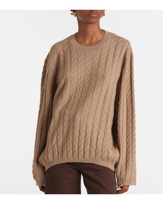 Jardin Des Orangers Natural Cable-Knit Wool And Cashmere Sweater