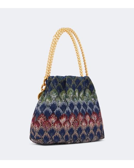 Missoni Blue Mini Lame Top-Handle Bag