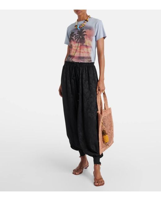 Chloé Gray Printed Cotton Jersey T-Shirt