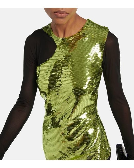 Tom Ford Green Robe Aus Tuell Mit Pailletten