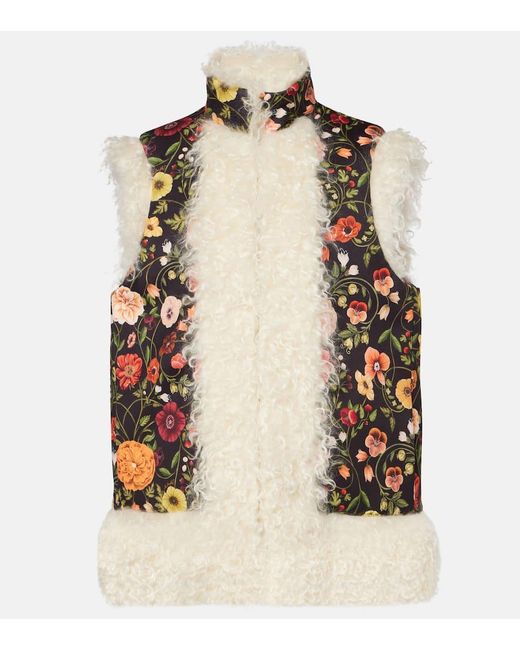 Gilet Folk Con Pelliccia Sintetica di LaDoubleJ in Natural