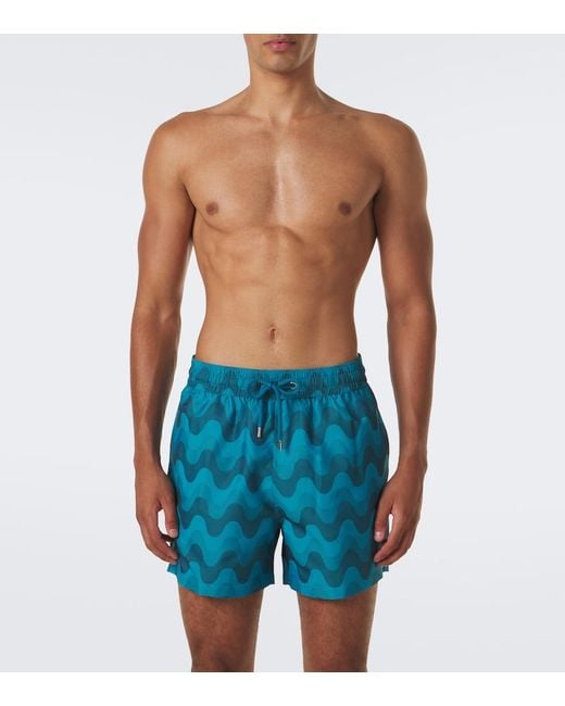 Frescobol Carioca Blue Rio Printed Swim Trunks for men