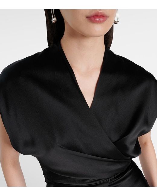 The Sei Black Top Aus Seiden-Charmeuse