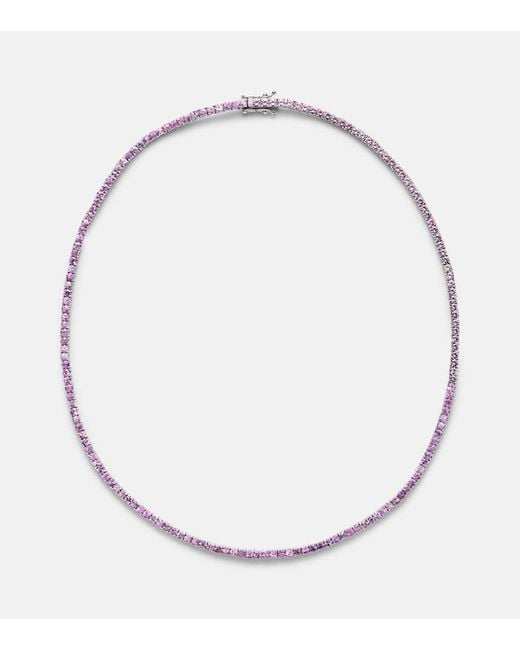 Collier En Or Blanc 14 Ct Et Saphirs Lilas Roxanne First en coloris Metallic