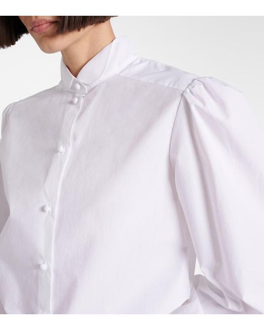 Valentino White Embroidered Cotton Poplin Blouse