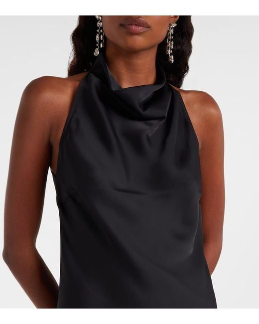 ROTATE BIRGER CHRISTENSEN Black Maxikleid Aus Satin