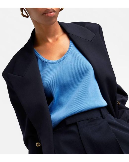 Bottega Veneta Blue Top Aus Einem Baumwollgemisch