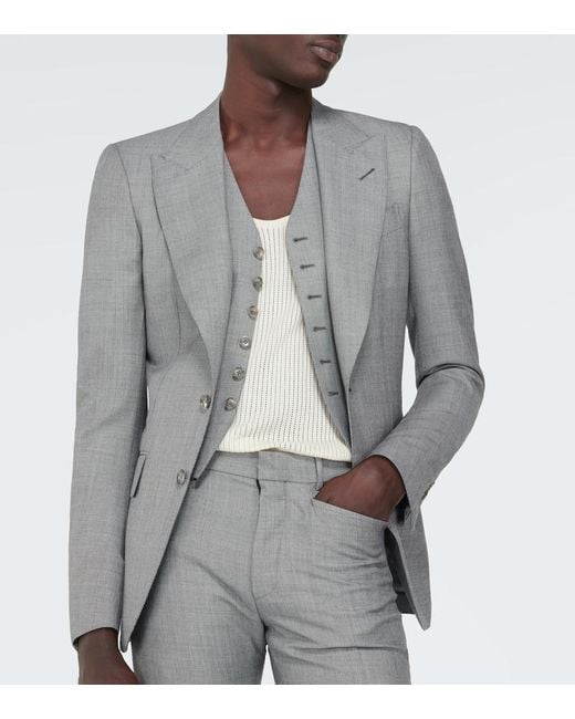 Tom Ford White Pointelle Silk Tank Top for men